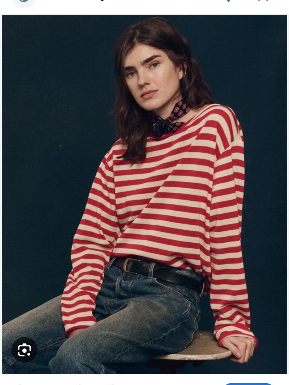 THE GREAT. Collectors Sailor Stripe Shirt in Maple sz 1
